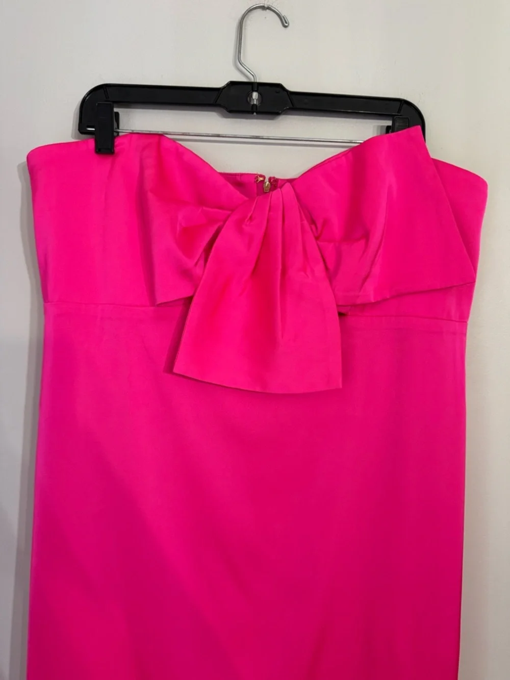 Lily Pulitzer Carlynn Satin Bow Strapless Side Slit Maxi Dress Pink Palm 16 NWT - Picture 5 of 6